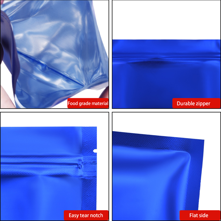100pcs Matte Blue Foil Zipper  - огляд і ціна Food In Snacks