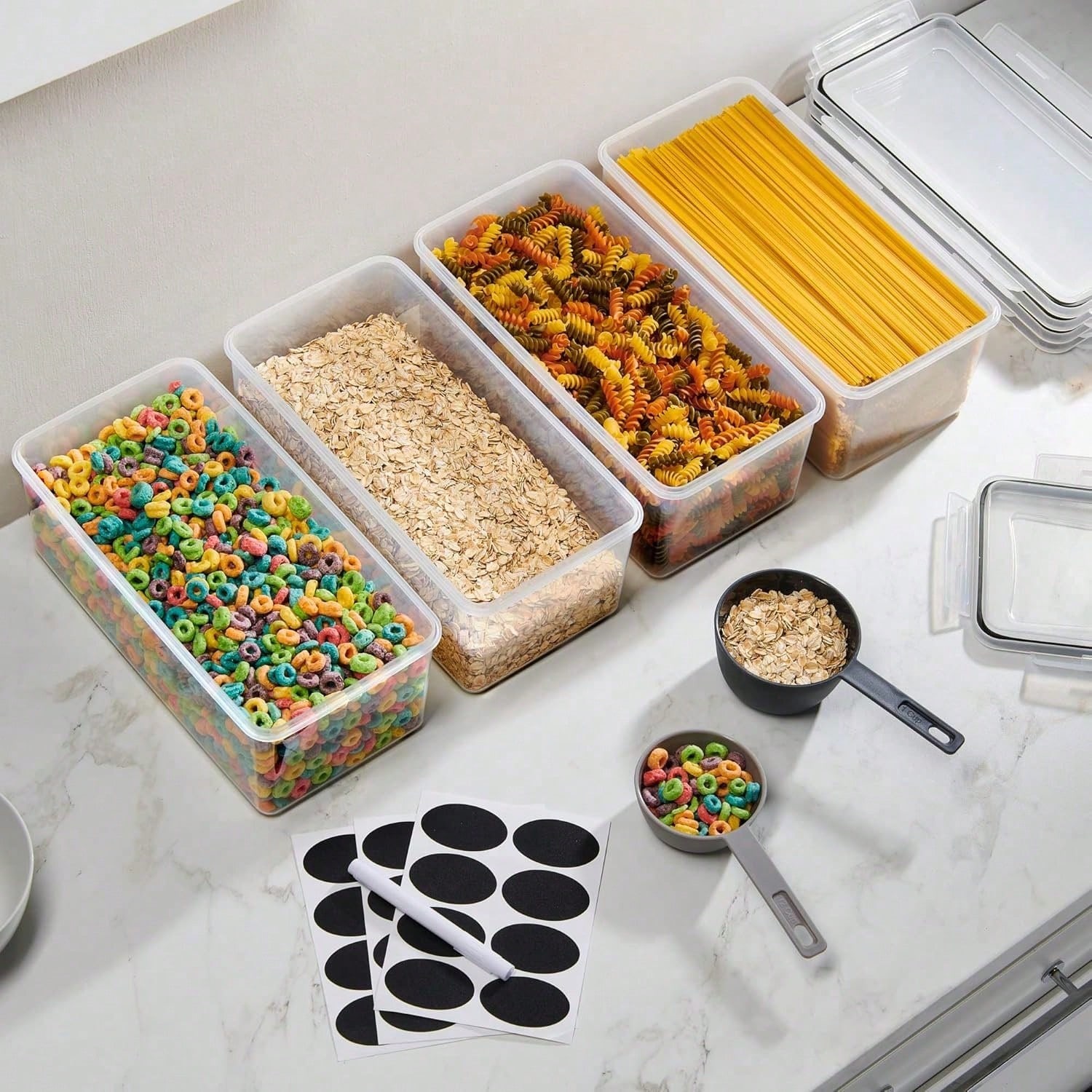 8PCS Airtight Food Storage Con - огляд і ціна Snacks Food Labels