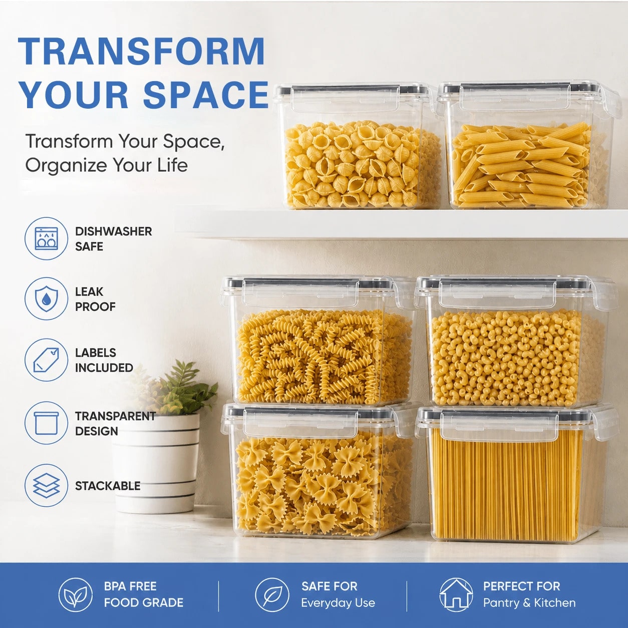 8PCS Airtight Food Storage Con - огляд і ціна Snacks Food Labels